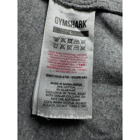Gymshark Power T-Shirt Size LARGE Mens Gray - Picture 7 of 11